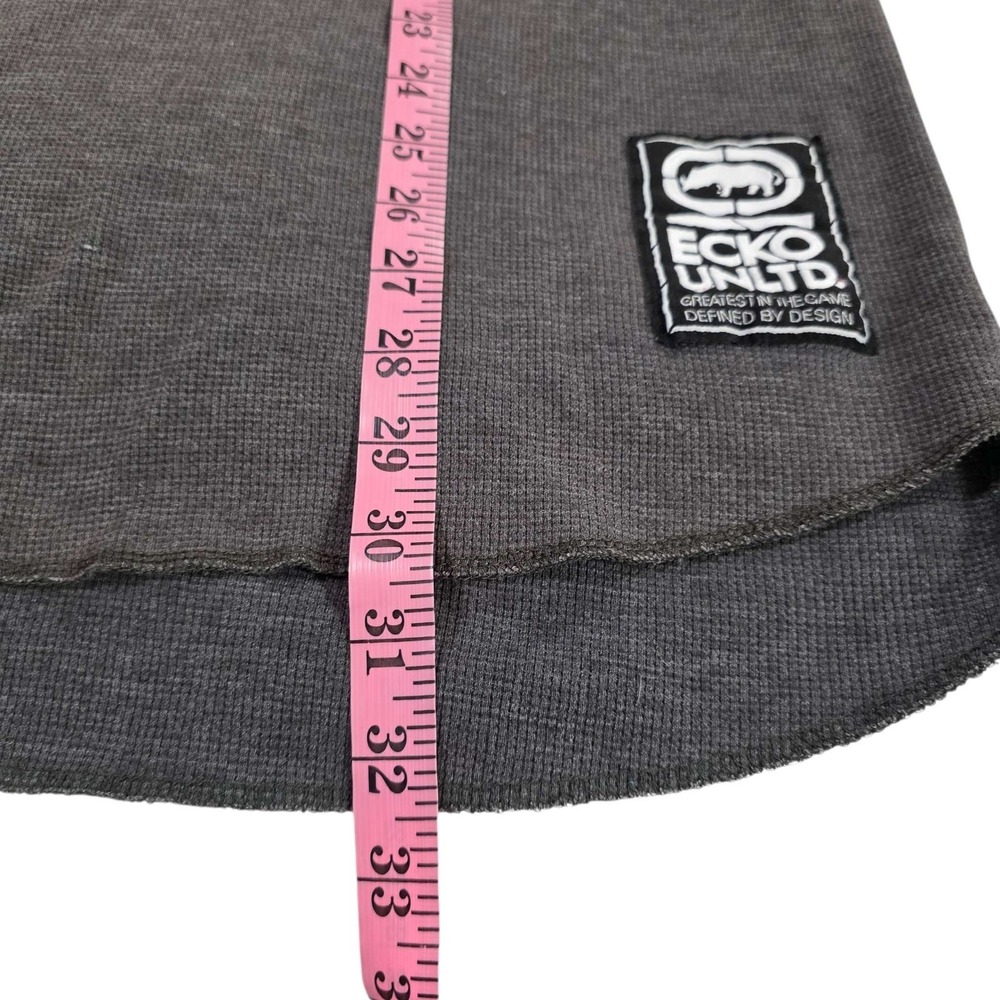 Ecko Unltd. Thermal Long Sleeve Shirt Crewneck Graphic Patch Size 2XL Gray New - Picture 2 of 13